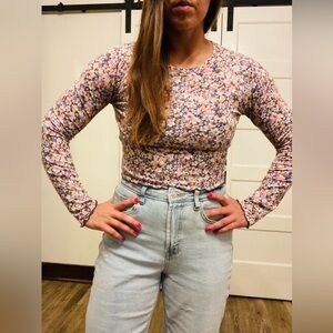 Flower long sleeved crop top Target